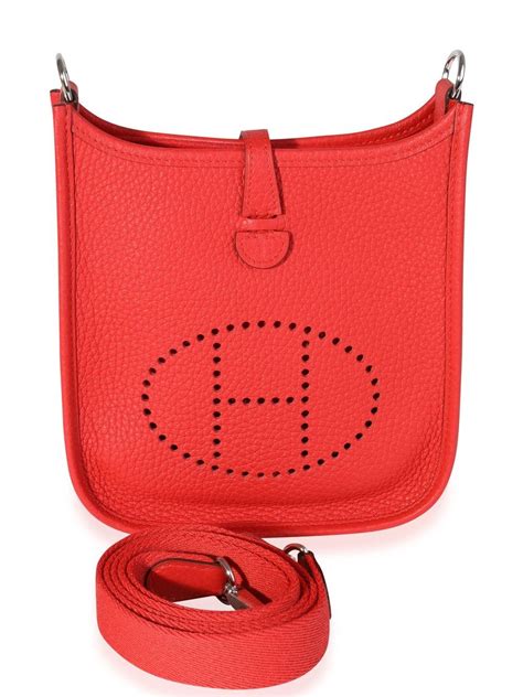 hermes red crossbody bag|Hermes evelyne bag pre owned.